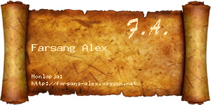 Farsang Alex névjegykártya