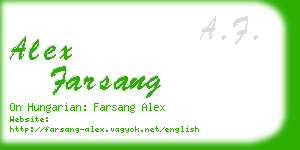 alex farsang business card